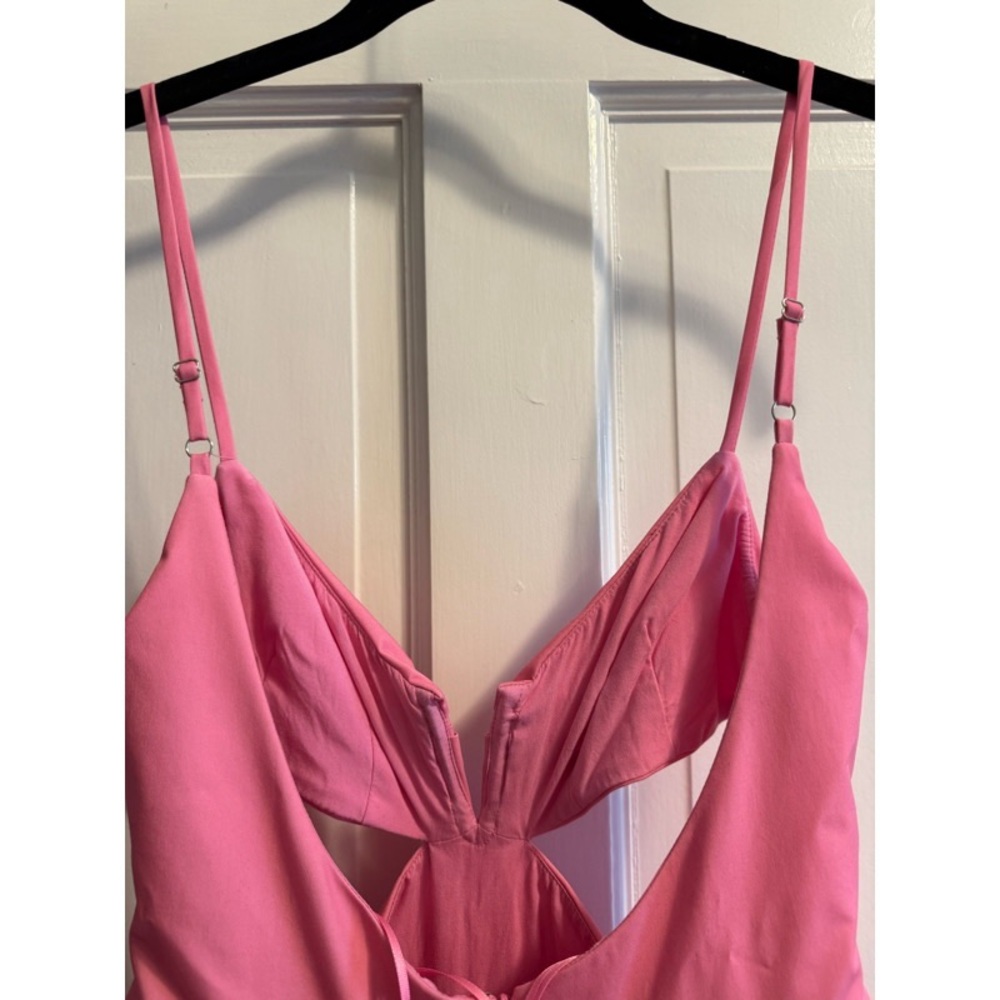 Sau Lee Nova Cut Out Pink and Green Chartreuse Ombré Maxi Gown - Picture 11 of 13